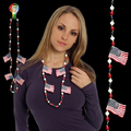 44" Large USA Flag Necklace